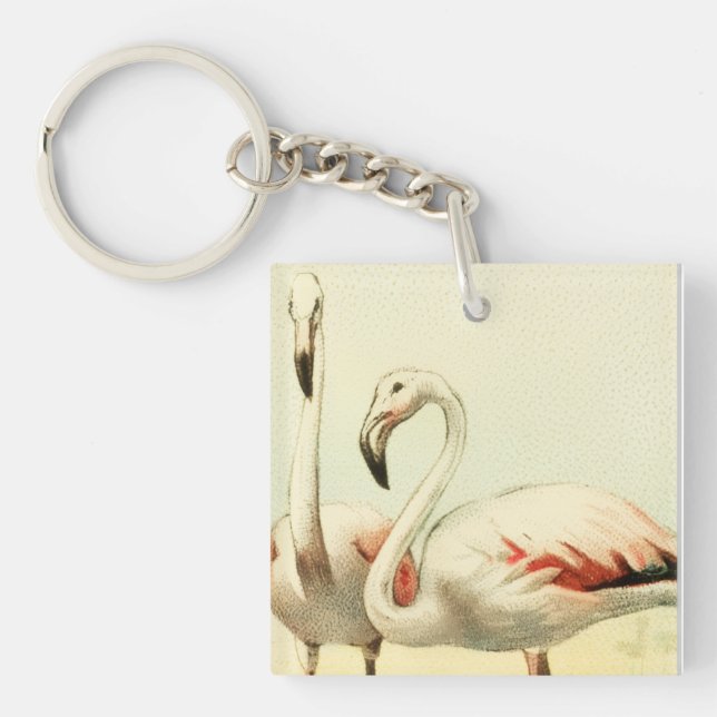 Vintage Flamingo Key Ring (Front)