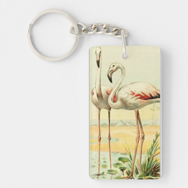 Vintage Flamingo Key Ring (Front)