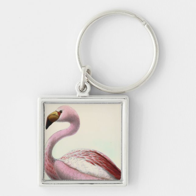 Vintage Flamingo Key Ring (Front)