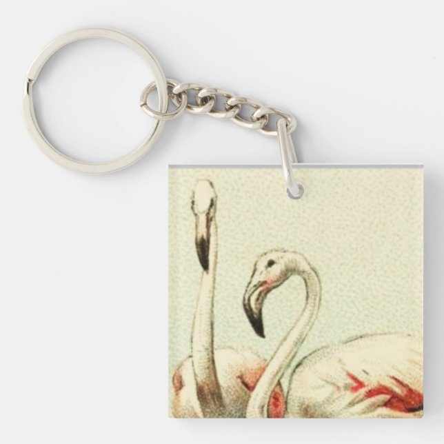 Vintage Flamingo Key Ring (Front)