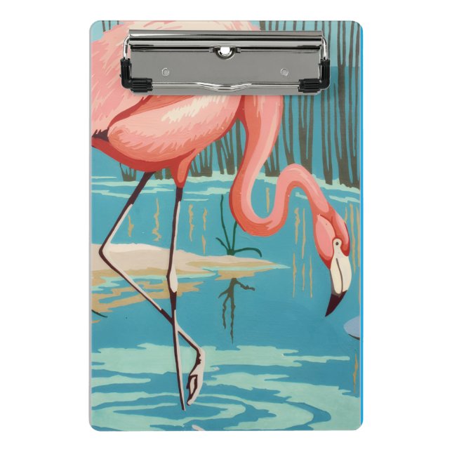 Vintage Flamingo Mini Clipboard (Front)