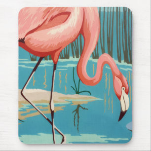 Vintage Flamingo Mouse Mat