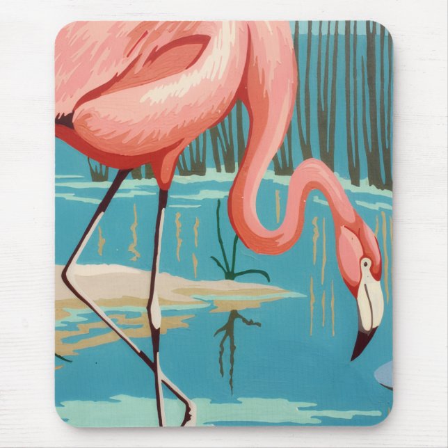 Vintage Flamingo Mouse Mat (Front)