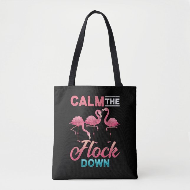 Vintage Flamingo Sarcastic Inappropriate Saying Tote Bag (Front)
