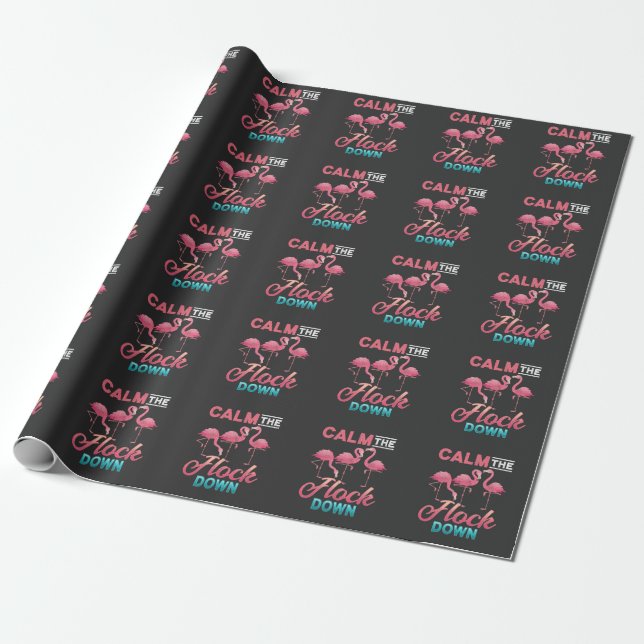 Vintage Flamingo Sarcastic Inappropriate Saying Wrapping Paper (Unrolled)