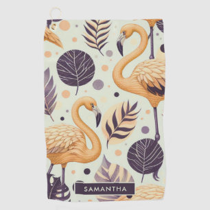 Vintage Flamingo Seamless Golf Towel