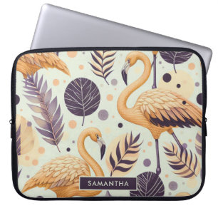 Vintage Flamingo Seamless Laptop Sleeve
