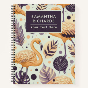 Vintage Flamingo Seamless Notebook