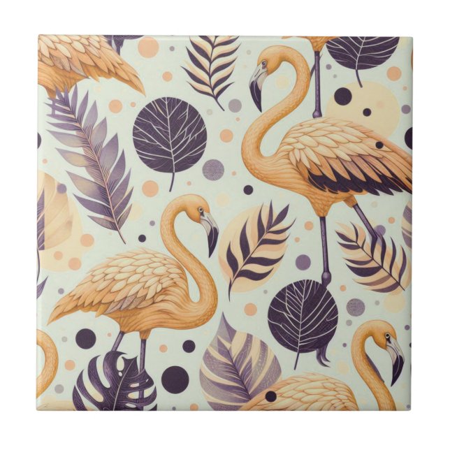 Vintage Flamingo Seamless Tile (Front)