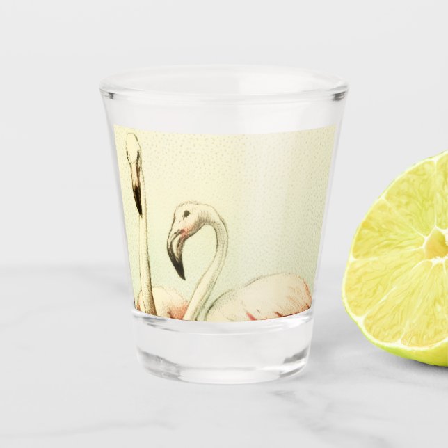 Vintage Flamingo Shot Glass (Front)