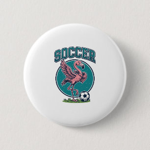 Vintage Flamingo Soccer Player Graphic Shirt_1 6 Cm Round Badge