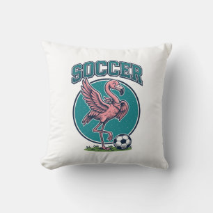 Vintage Flamingo Soccer Player Graphic Shirt_1 Cushion