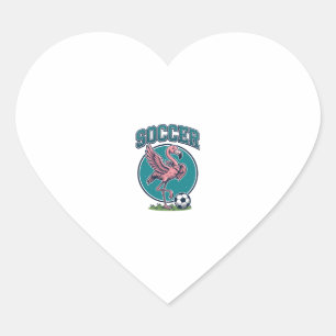 Vintage Flamingo Soccer Player Graphic Shirt_1 Heart Sticker