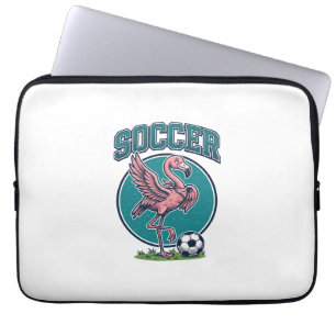Vintage Flamingo Soccer Player Graphic Shirt_1 Laptop Sleeve