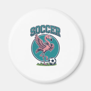 Vintage Flamingo Soccer Player Graphic Shirt_1 Magnet