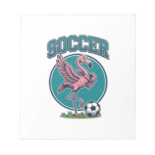 Vintage Flamingo Soccer Player Graphic Shirt_1 Notepad
