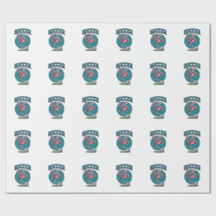 Vintage Flamingo Soccer Player Graphic Shirt_1 Wrapping Paper