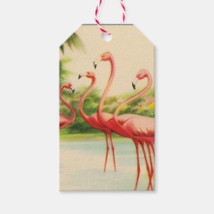 Vintage Flamingos Gift Tags