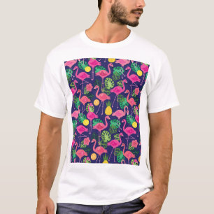 Vintage flamingos, summer elements pattern T-Shirt