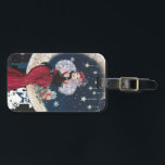 Vintage Flapper Art Deco Woman on Crescent Moon Luggage Tag<br><div class="desc">Vintage Flapper Art Deco Woman on Crescent Moon</div>