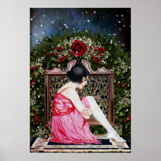 Vintage Flapper Christmas Poster