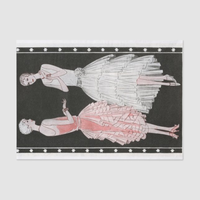 Vintage Flapper Fashion Tissue Paper (Front)