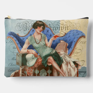 Vintage Flapper Girl 1920s in Paris Accessory Pouch