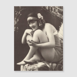 Vintage Flapper Girl 1920's magnetic postcard