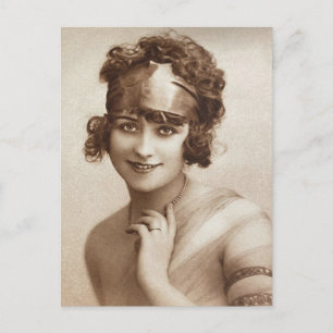 Vintage flapper girl French photo Postcard