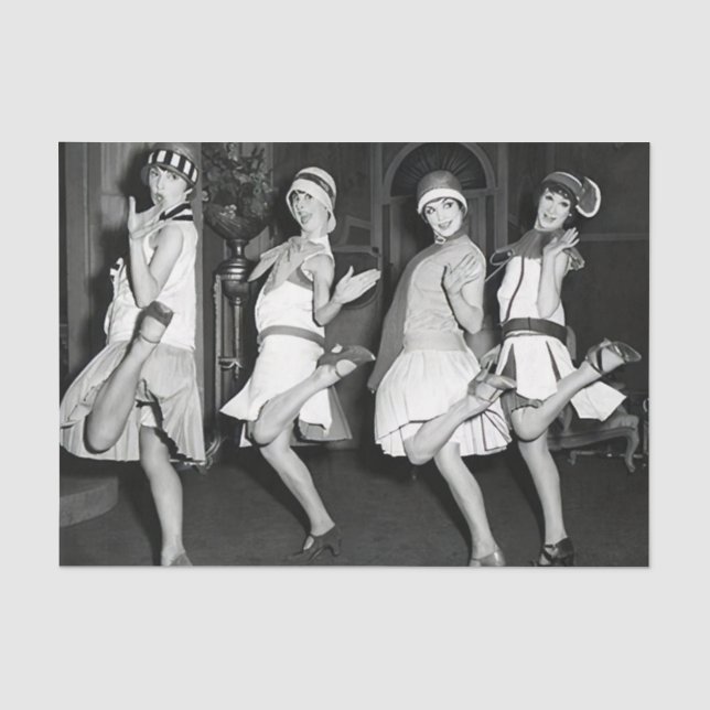 Vintage Flapper Girls Dancing  Tissue Paper (Front)