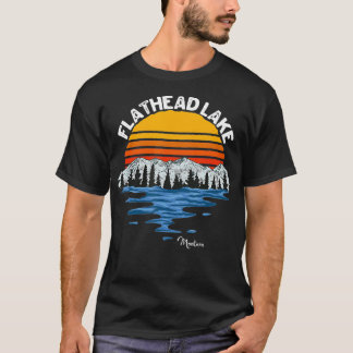 Vintage Flathead Lake Montana Vacation Souvenir  T-Shirt