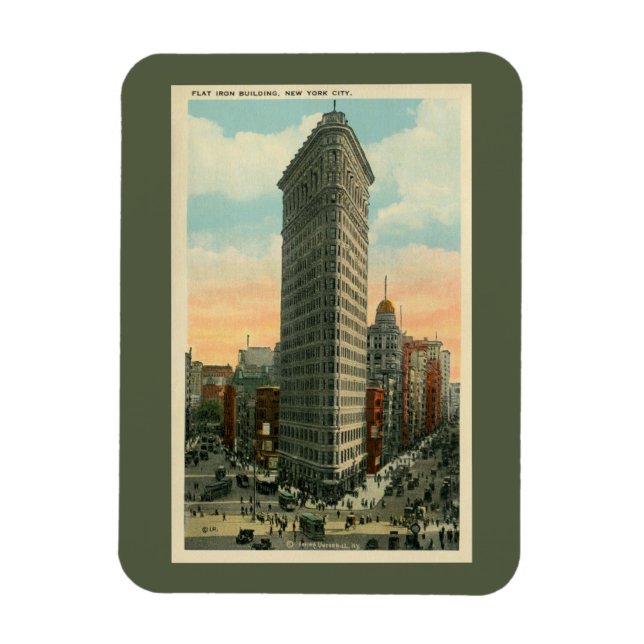 Vintage Flatiron Building New York City Magnet (Vertical)