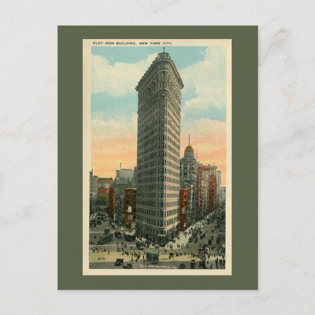 Vintage Flatiron Building New York City Postcard (Front)