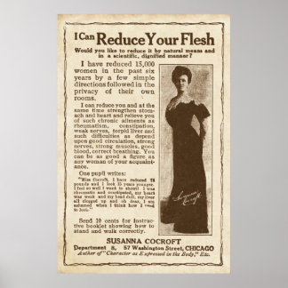 Vintage Flesh Reduction Ad from 1908 Poster