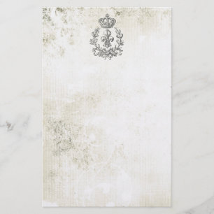 Vintage Fleur de Lis and Crown-notepad Stationery