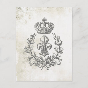 Vintage Fleur de Lis and Crown-postcard Postcard