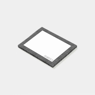 Vintage Fleur de Lis | Black Grunge Damask Custom Post-it Notes