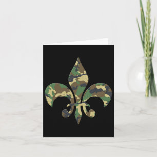 Vintage Fleur De Lis Camo New Orleans Nola Mardi G Card