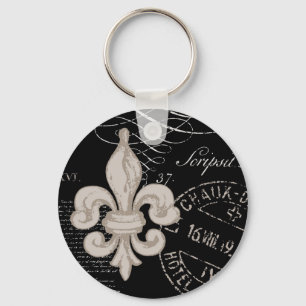 Vintage Fleur de Lis...keychain Key Ring