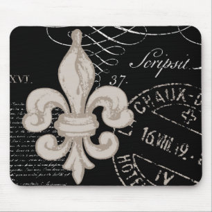 Vintage Fleur de Lis...mouse pad Mouse Mat