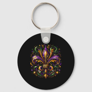 Vintage Fleur De Lis New Orleans Costume Outfit Ma Key Ring