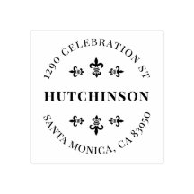 Vintage Fleur De Lis Round Return Address