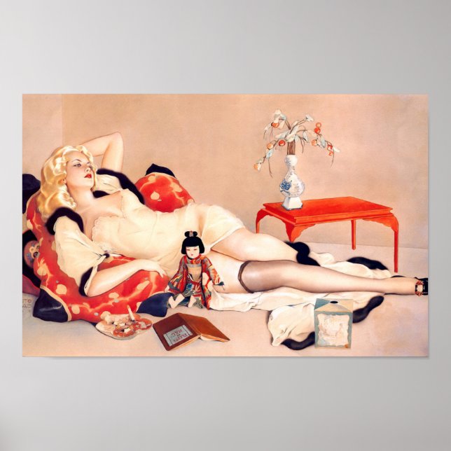 Vintage Fleurs du Mal by Vargas Poster (Front)