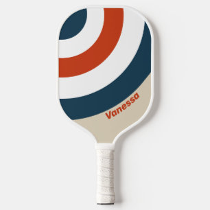 Vintage Flight Deck Circle Stripe with Name Pickleball Paddle