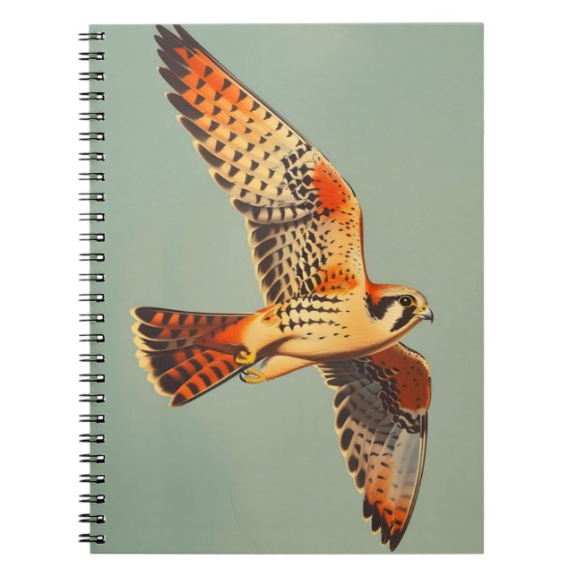 Vintage Flight of the American Kestrel Notebook (Front)