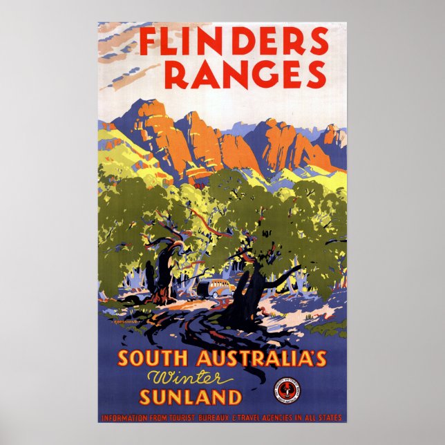 Vintage Flinders Ranges South Australia Winter Sun Poster (Front)