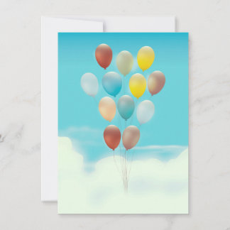 Vintage Floating Balloons Invitation