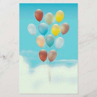 Vintage Floating Balloons Stationery