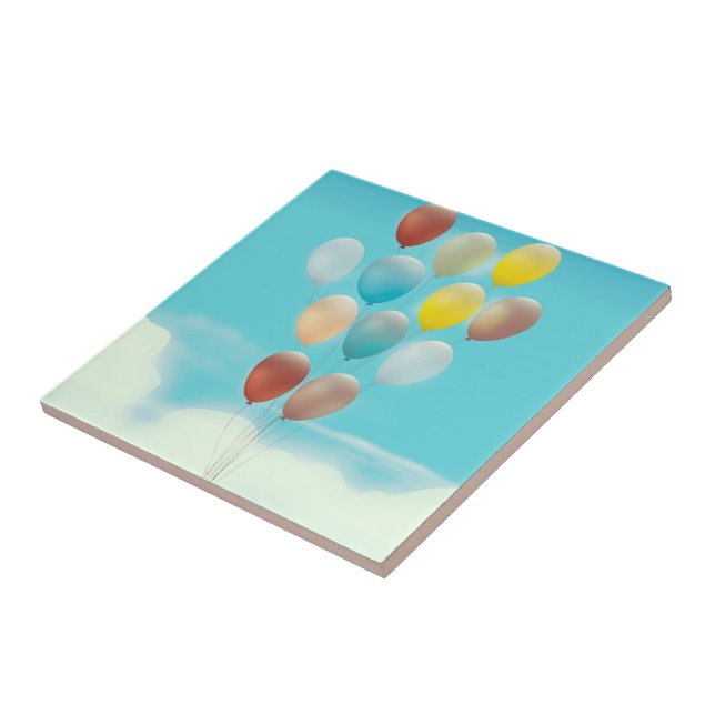 Vintage Floating Balloons Tile (Side)