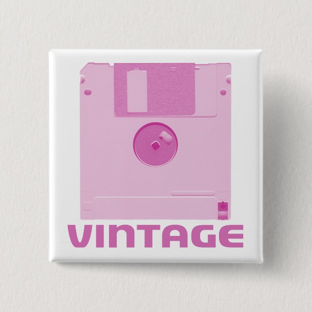 Vintage Floppy Pink Button (Front)
